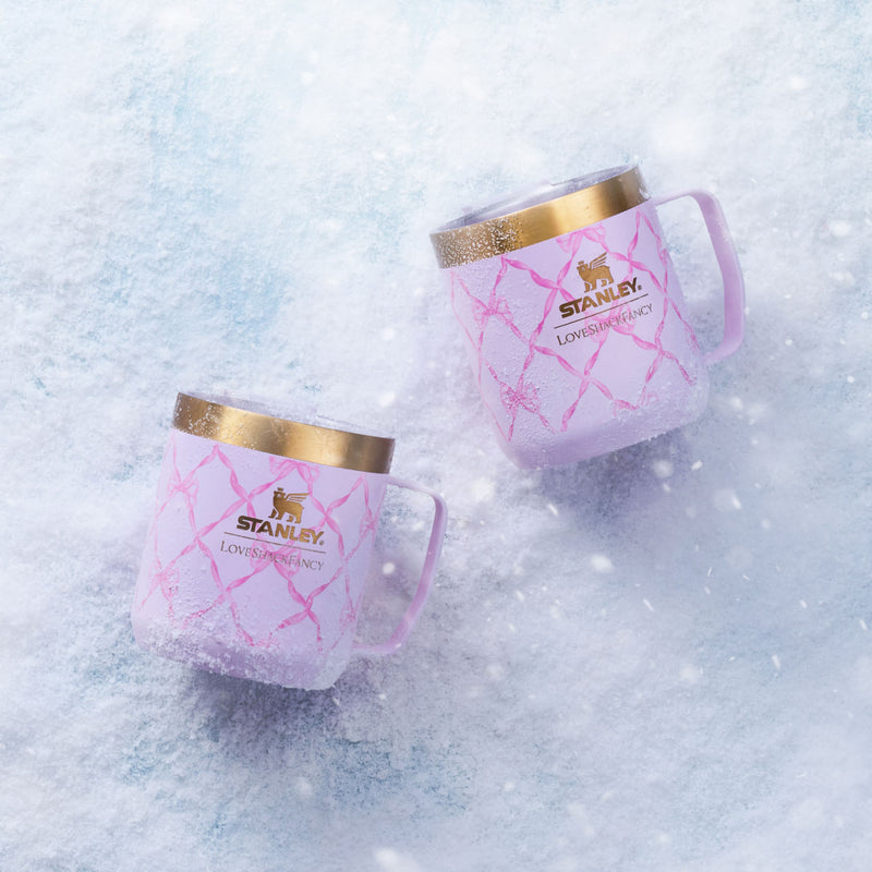 Stanley 1913 Stanley 1913 x LoveShackFancy Holiday Everyday Camp Mug Set 12 OZ in Baby Bow Pink Peppermint