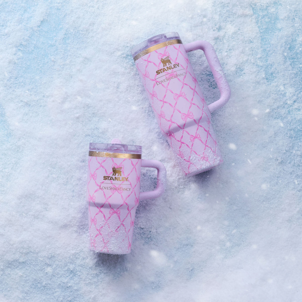 Stanley 1913 Stanley 1913 x LoveShackFancy Holiday The Quencher® Details ProTour Tumbler Set 2-pack in Baby Bow Pink Peppermint