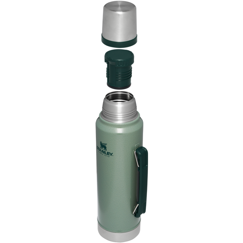 Stanley 1913 Classic Legendary Bottle 1.1 QT in Hammertone Green | Cross Section View