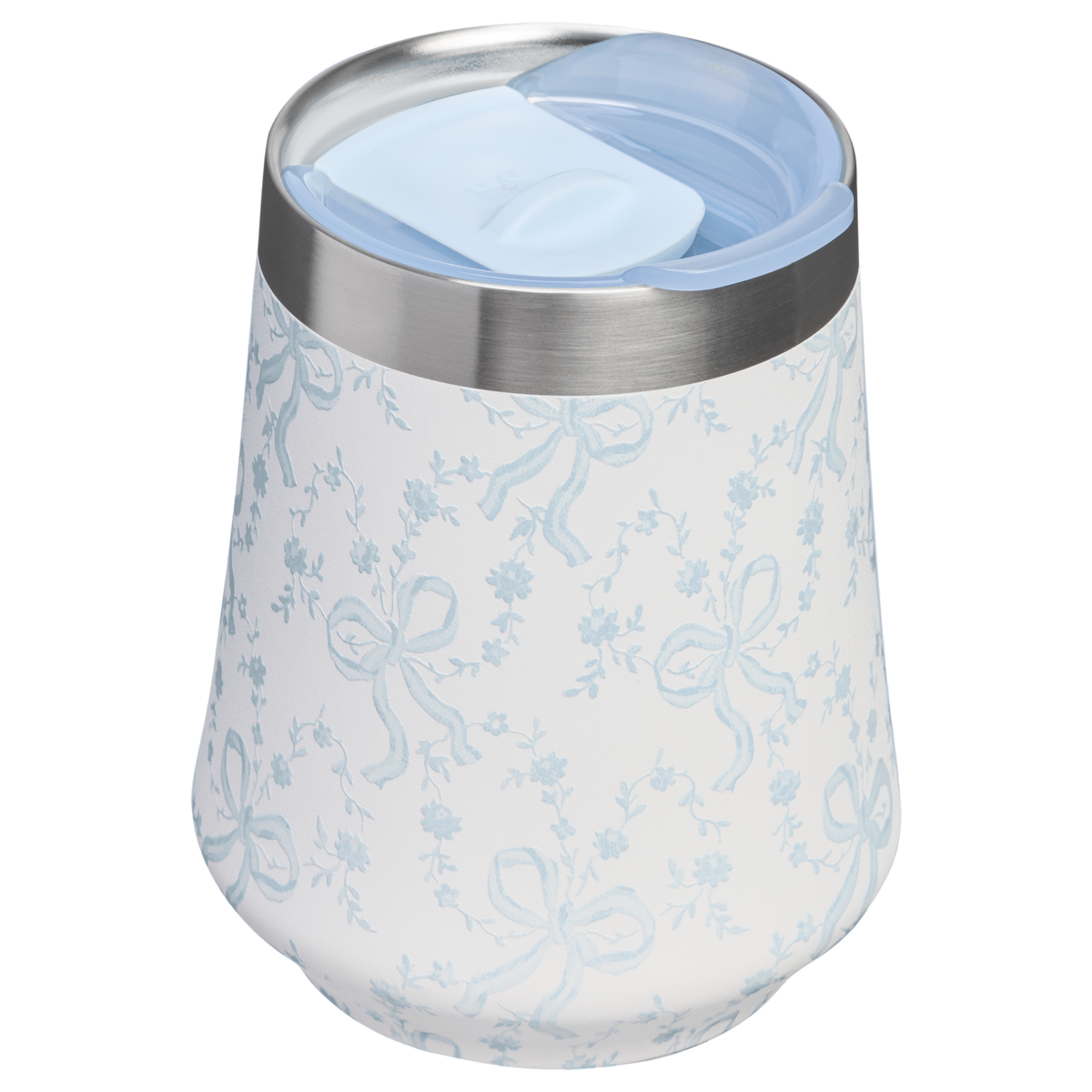 Stanley 1913 Stanley 1913 x LoveShackFancy Holiday The Reserve Wine Tumbler Set 11 OZ (2-pack) in Coquette Bow Winter Ice | Back View