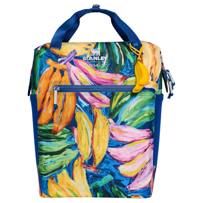 Stanley 1913 Stanley 1913 x FARM Rio All Day Madeleine Mini Cooler Backpack 14 QT in Farm Rio Painted Bananas | Front View