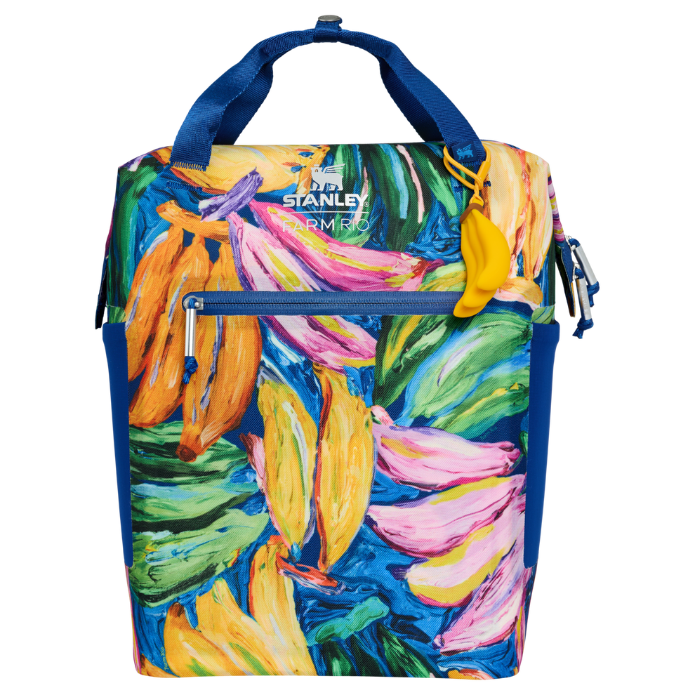 Stanley 1913 Stanley 1913 x FARM Rio All Day Madeleine Mini Cooler Backpack 14 QT in Farm Rio Painted Bananas | Front View