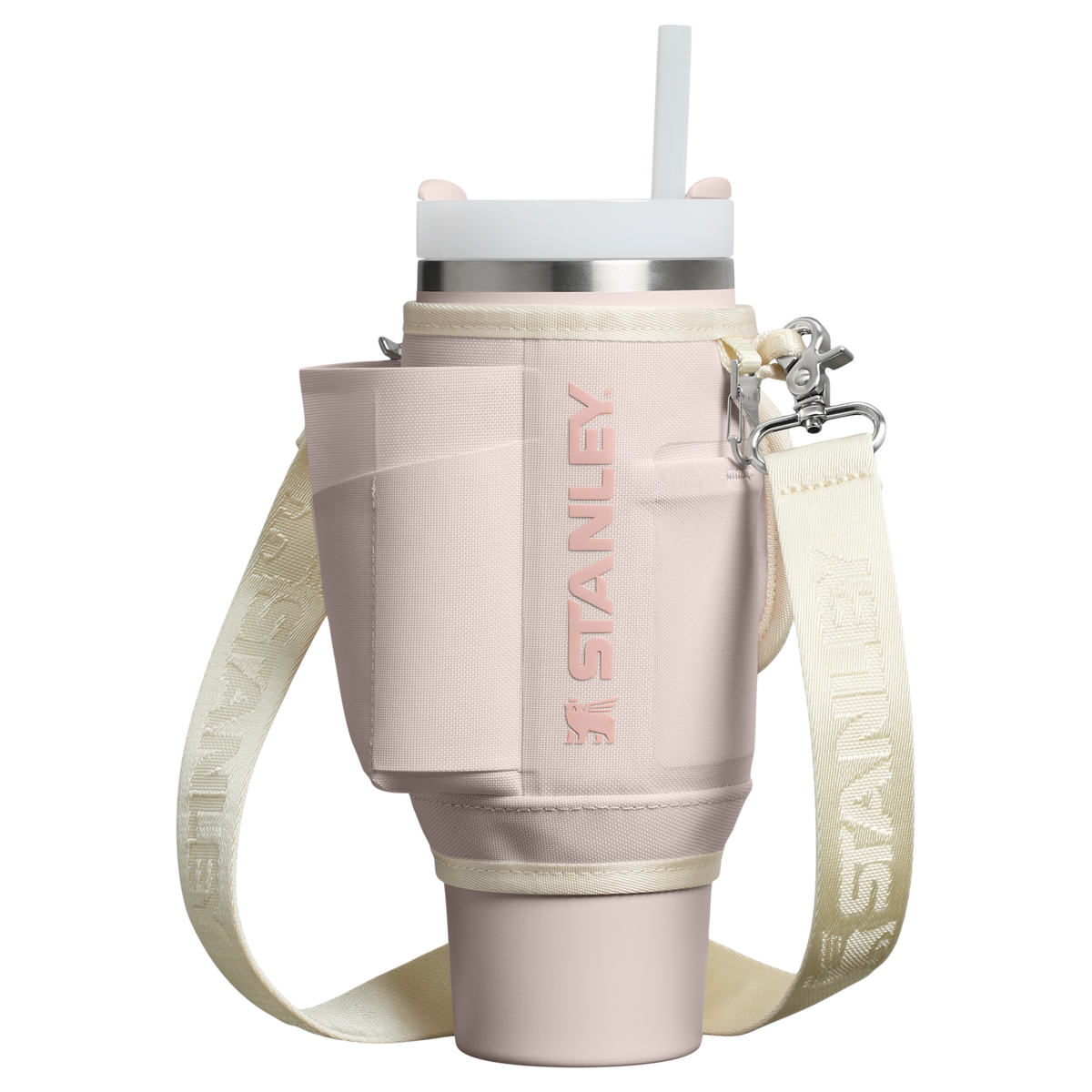 Stanley 1913 The All Day 30 OZ Quencher Carry-All in Rose Quartz | Front View