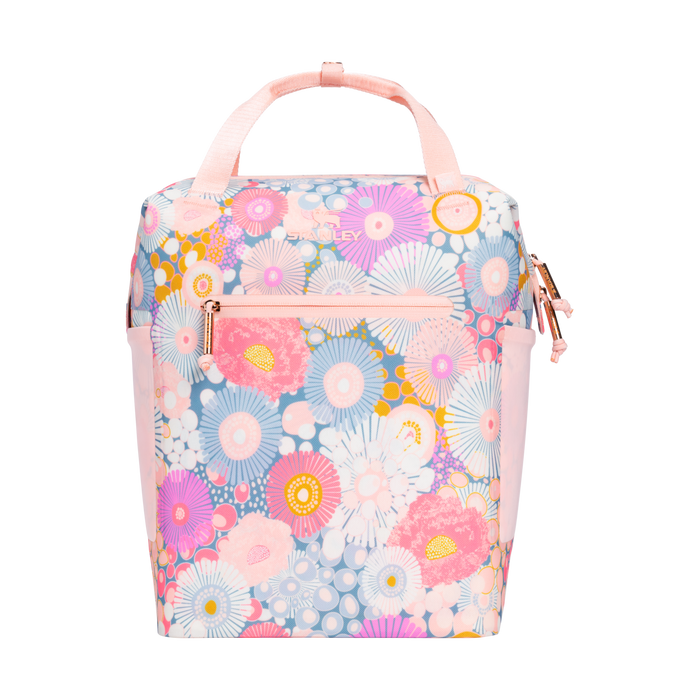 Stanley 1913 The All Day Madeleine Mini Cooler Backpack 14 QT 13.2 L in Sorbet Wildflower | Front View