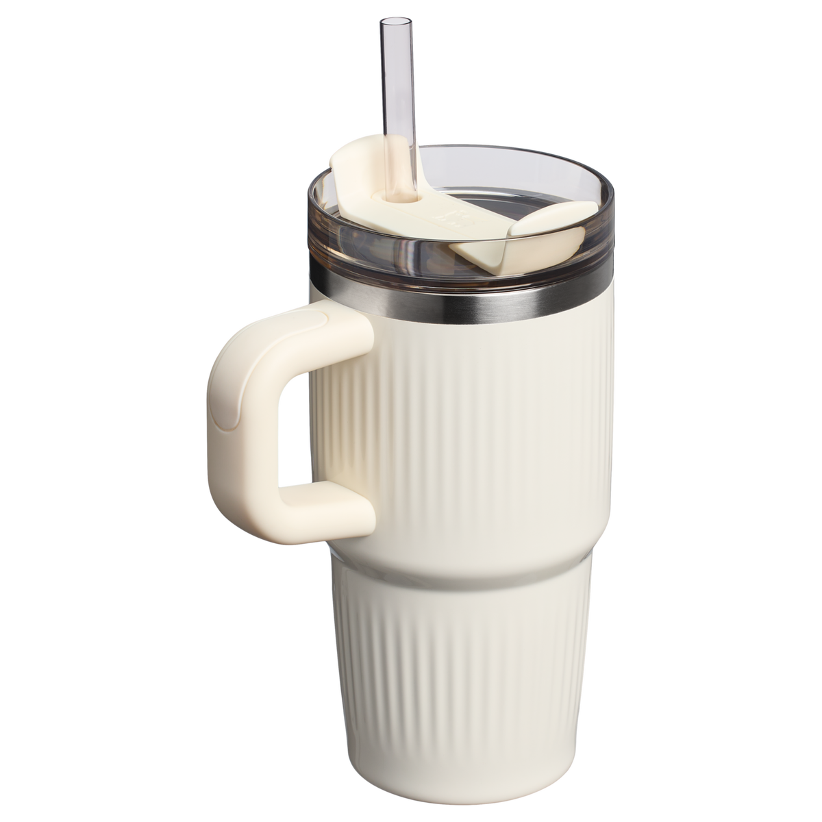 Stanley 1913 The Quencher® H2.0 Fluted Tumbler with Handle 20 OZ in Cream Gloss | Back View