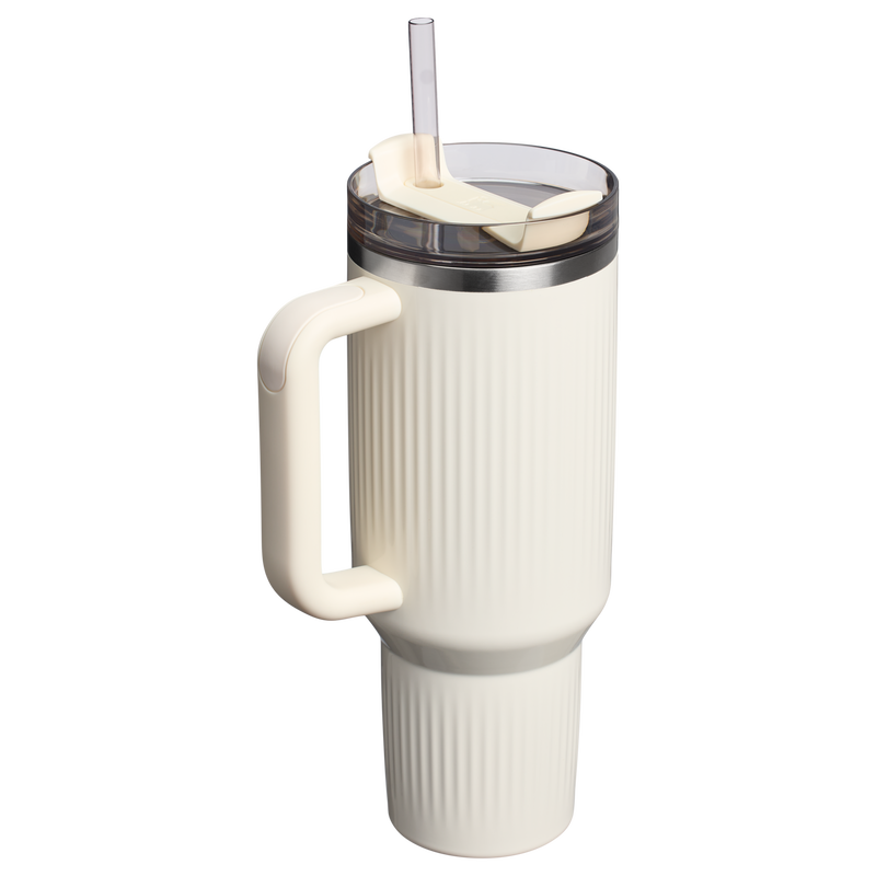Stanley 1913 The Quencher® H2.0 Fluted Tumbler  40 OZ in Cream Gloss | Lid Detailed View