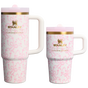 Swatch for Stanley 1913 Stanley 1913 x LoveShackFancy Holiday The Quencher® Details ProTour Tumbler Set 2-pack in Coquette Bow Chantilly | Front View