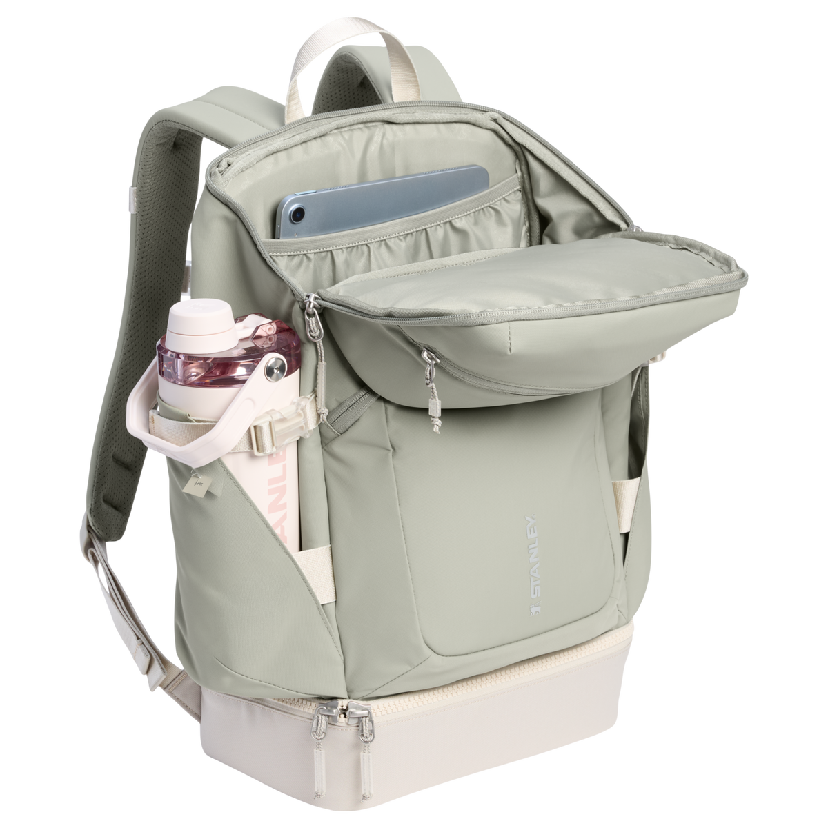 Stanley 1913 The Vitalize™ Backpack 30.9 QT in Sage Grey | Open View
