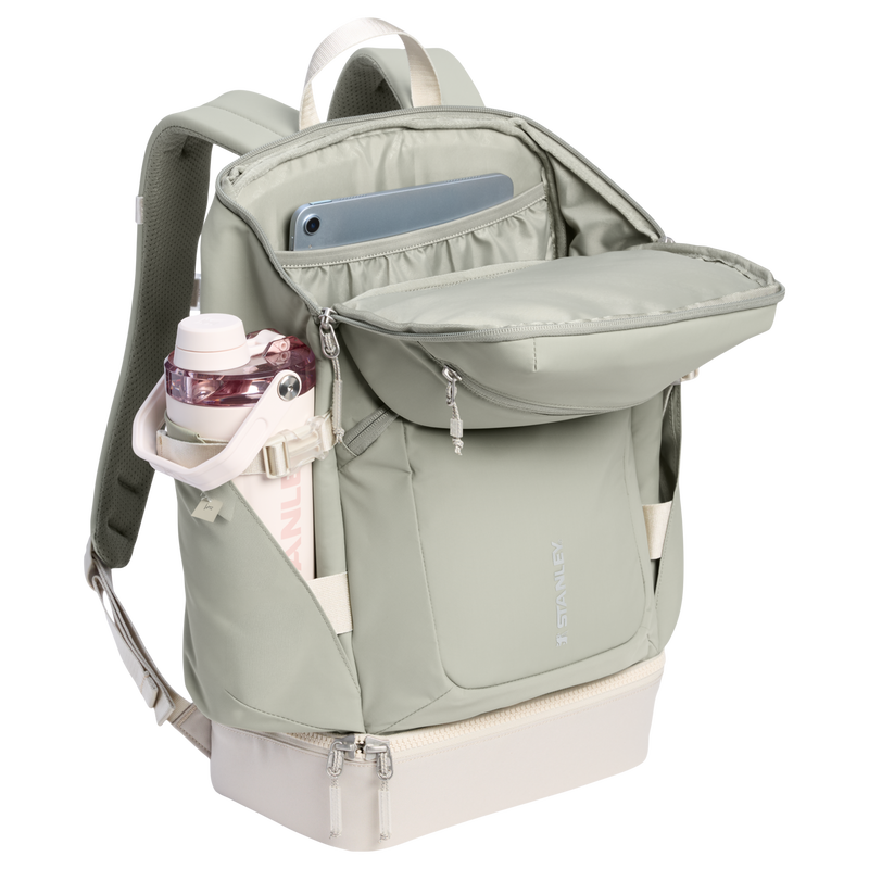 Stanley 1913 The Vitalize™ Backpack 30.9 QT in Sage Grey | Open View