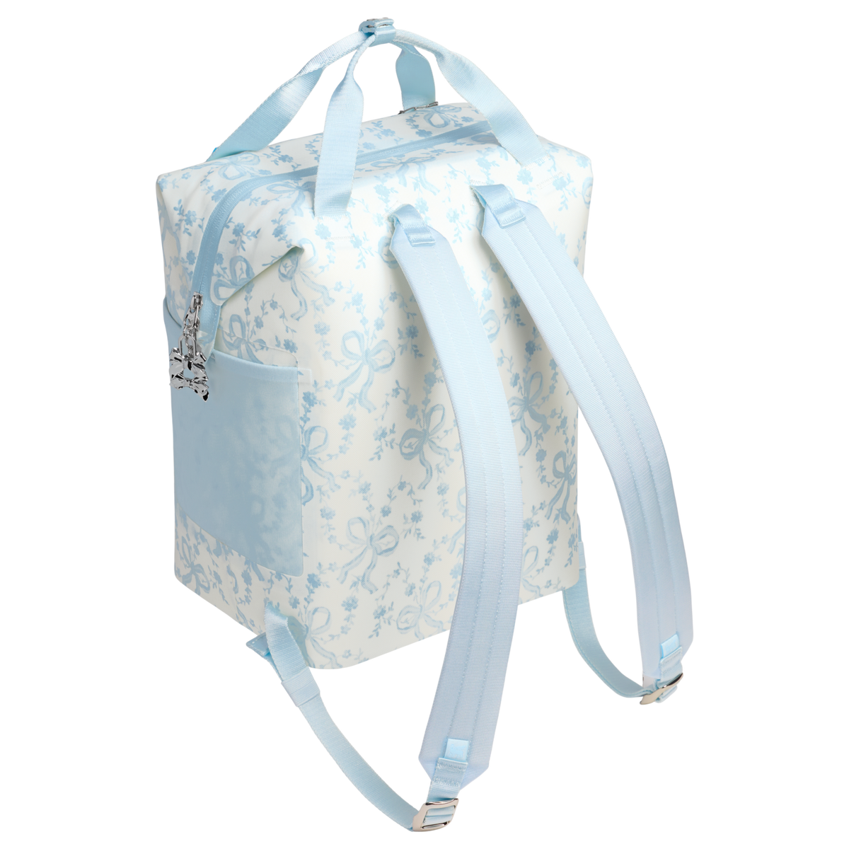 Stanley 1913 Stanley 1913 x LoveShackFancy Holiday All Day Madeleine Mini Cooler Backpack 20 Can 14 QT 13.2 L in Coquette Bow Winter Ice | Back View
