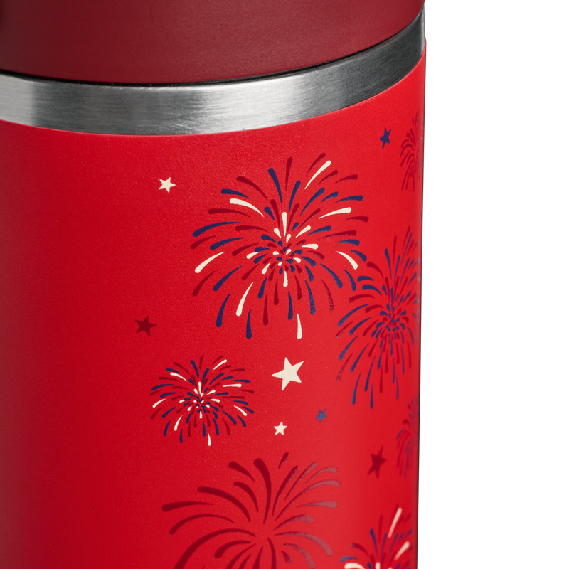 Stanley 1913 The IceFlow™ Flip Straw Tumbler 30 OZ in Chili Red Fireworks | Detailed View