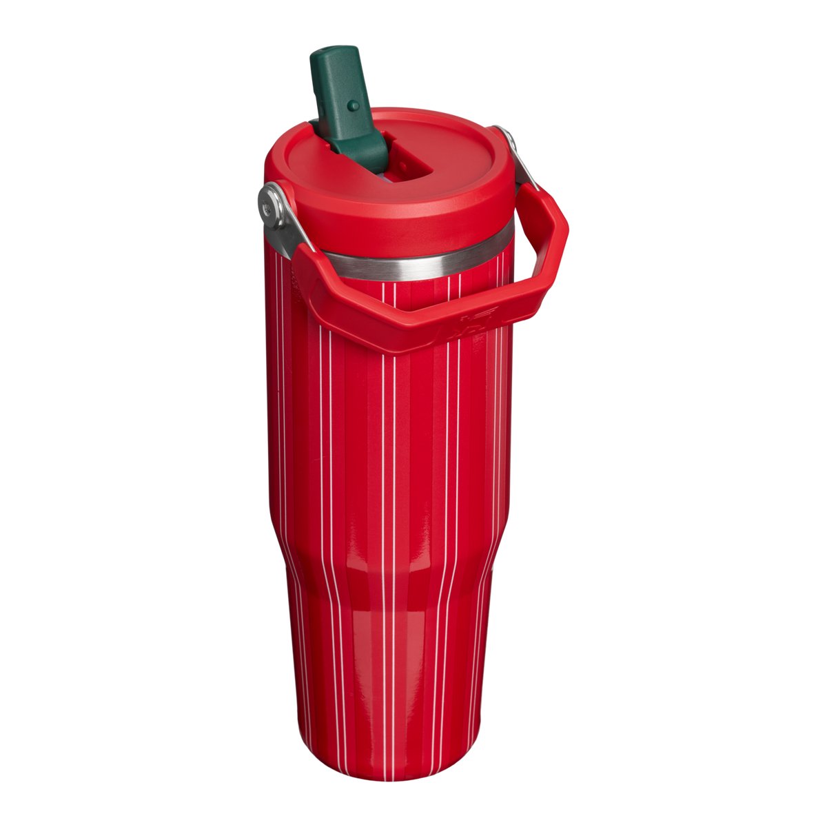 Stanley 1913 The IceFlow™ Flip Straw Tumbler 30 OZ in Rouge Holiday Stripe | Back View