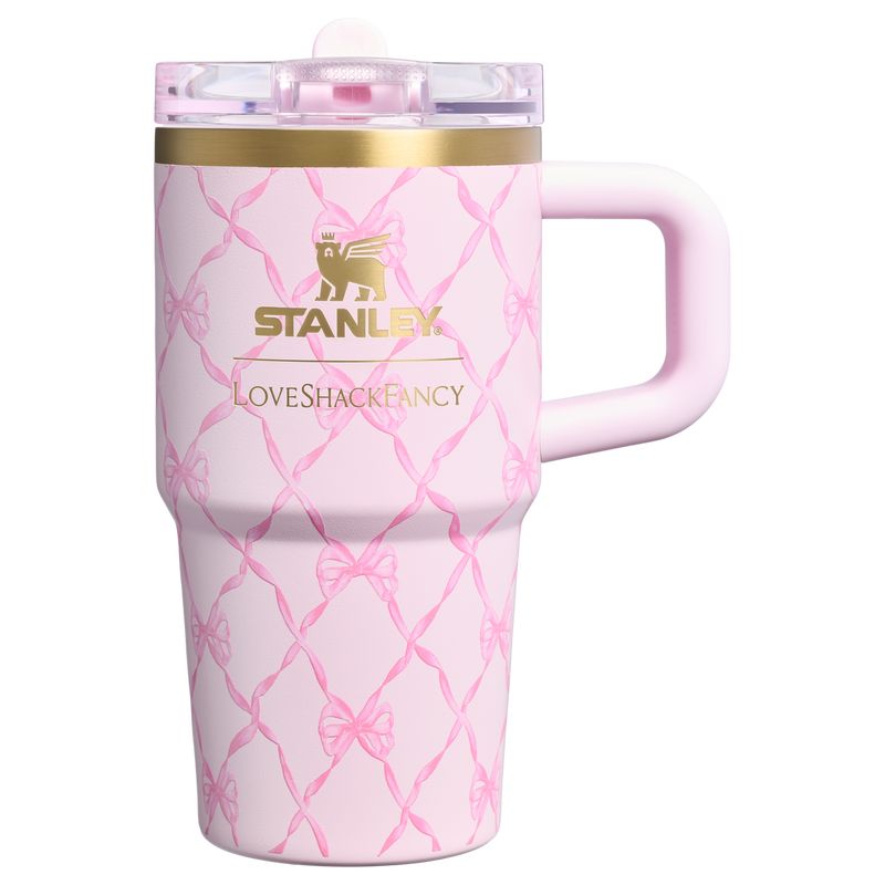 Stanley 1913 Stanley 1913 x LoveShackFancy Holiday The Quencher® Details ProTour Tumbler Set 2-pack in Baby Bow Pink Peppermint | Front View