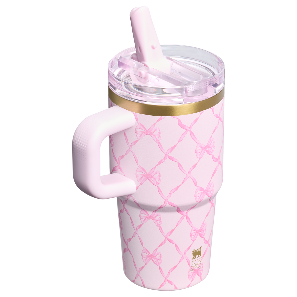 Stanley 1913 Stanley 1913 x LoveShackFancy Holiday The Quencher® Details ProTour Tumbler Set 2-pack in Baby Bow Pink Peppermint | Back View