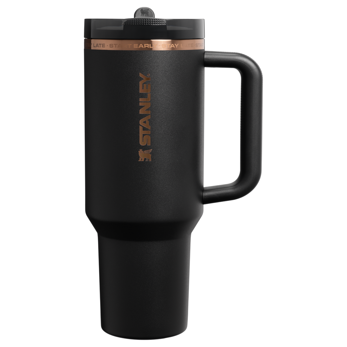 Stanley 1913 The Messi x Stanley Quencher ProTour Flip Straw Tumbler 40 OZ in Messi GOAT Black | Front View