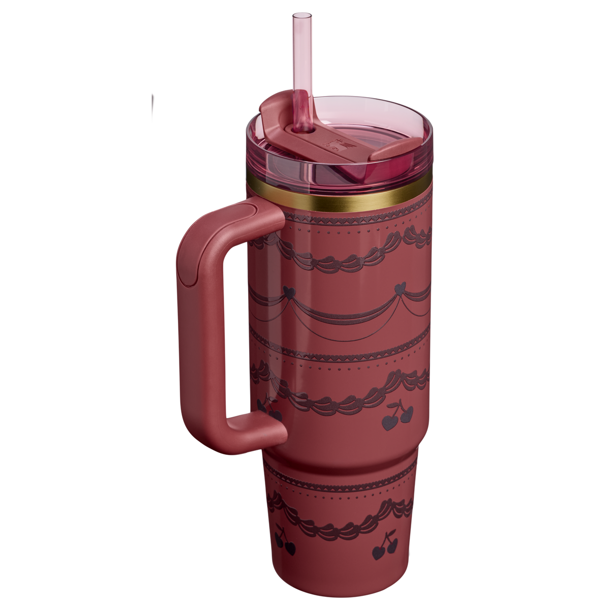 Stanley 1913 The Valentine’s Day Quencher H2.0 Flowstate™ Tumbler 30 OZ in Red Velvet Cake | Back View