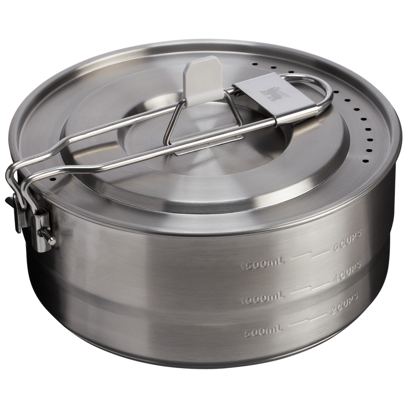 Stanley 1913 The Wildfare Go Two Bowl Prep & Cook Set 14-piece set 1.65 QT in Shale + Charcoal | Back View