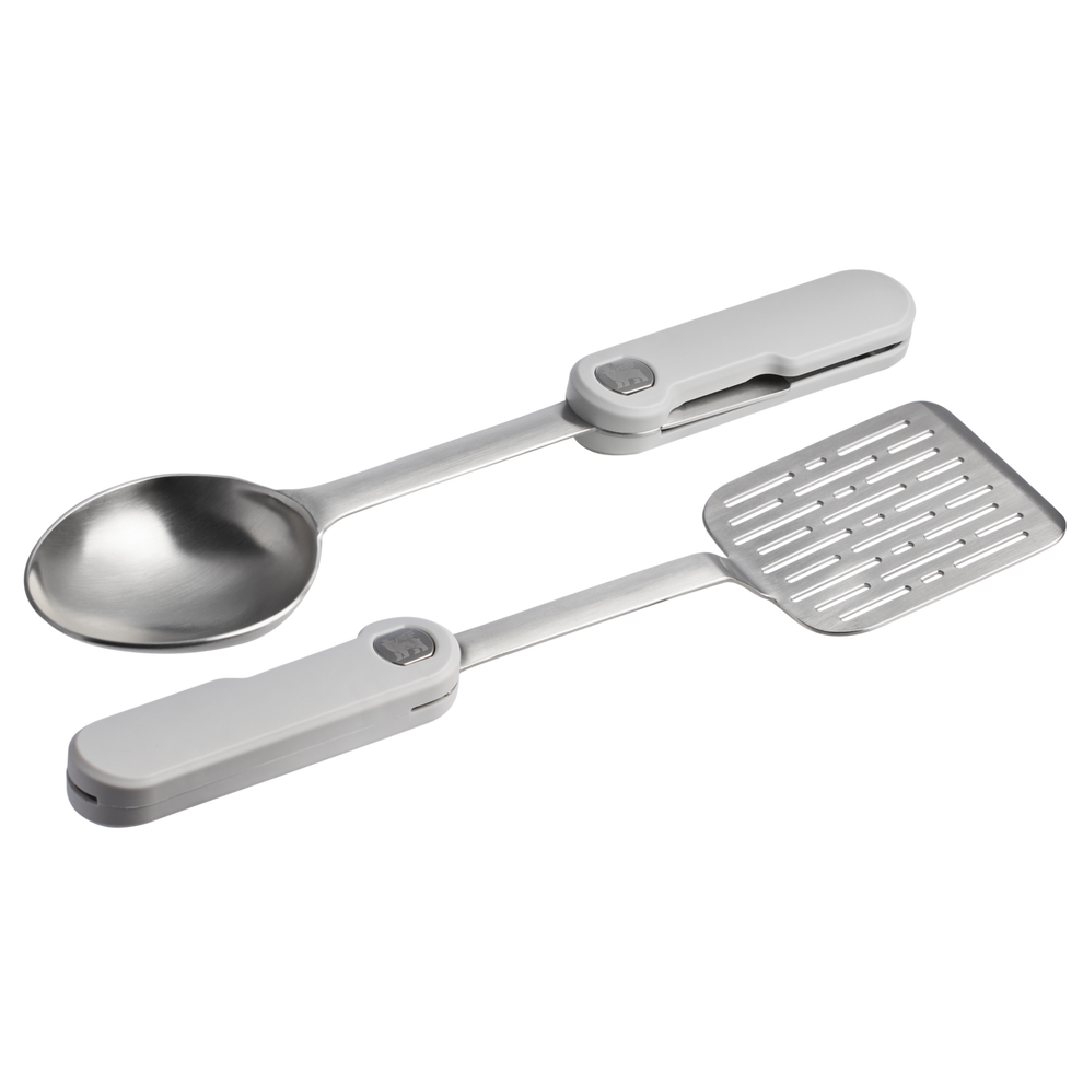 Stanley 1913 The Wildfare Pro Fold & Go Utensil Set 2-piece set in Pale Pebble | Front View